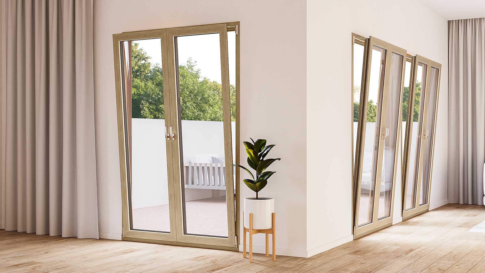 Ventana con doble oscilo sin poste central