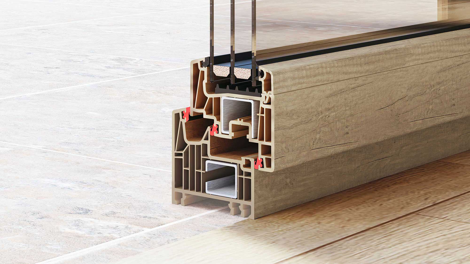 Triple junta de estanqueidad perimetral